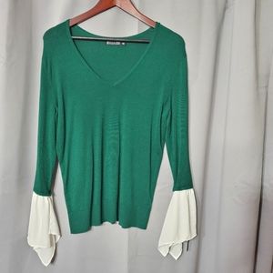 Sweater with bell sleeves